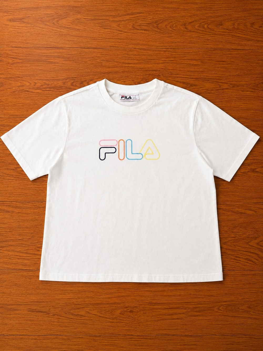 FILA Women’s XL White Graphic Logo T-Shirt Casual Short Sleeve Crewneck Tee